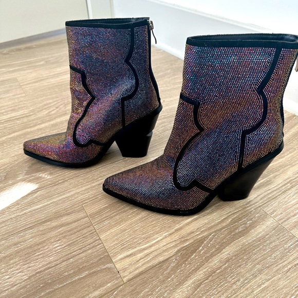 Azalea Wang Iridescent Rhinestone Cowboy Boots - Picture 4 of 6